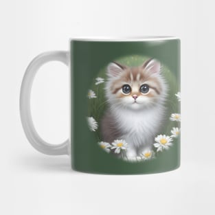 Fluffy cat with big eyes Mug